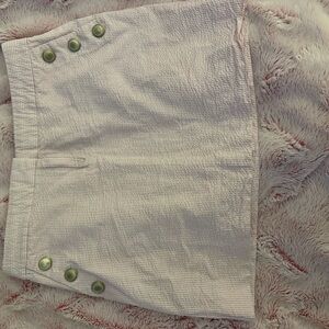 J. Crew Light Pink Seersucker Skirt with Button Details